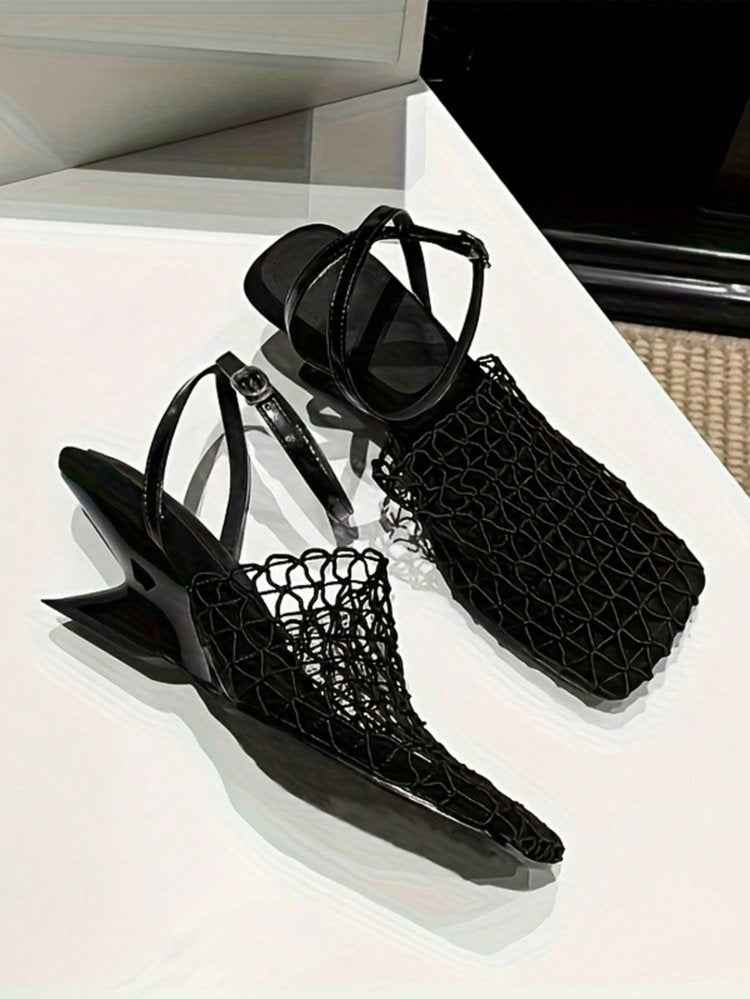 Exquisite Mesh Heels – Chic & Breathable Women’s Designer Footwear
