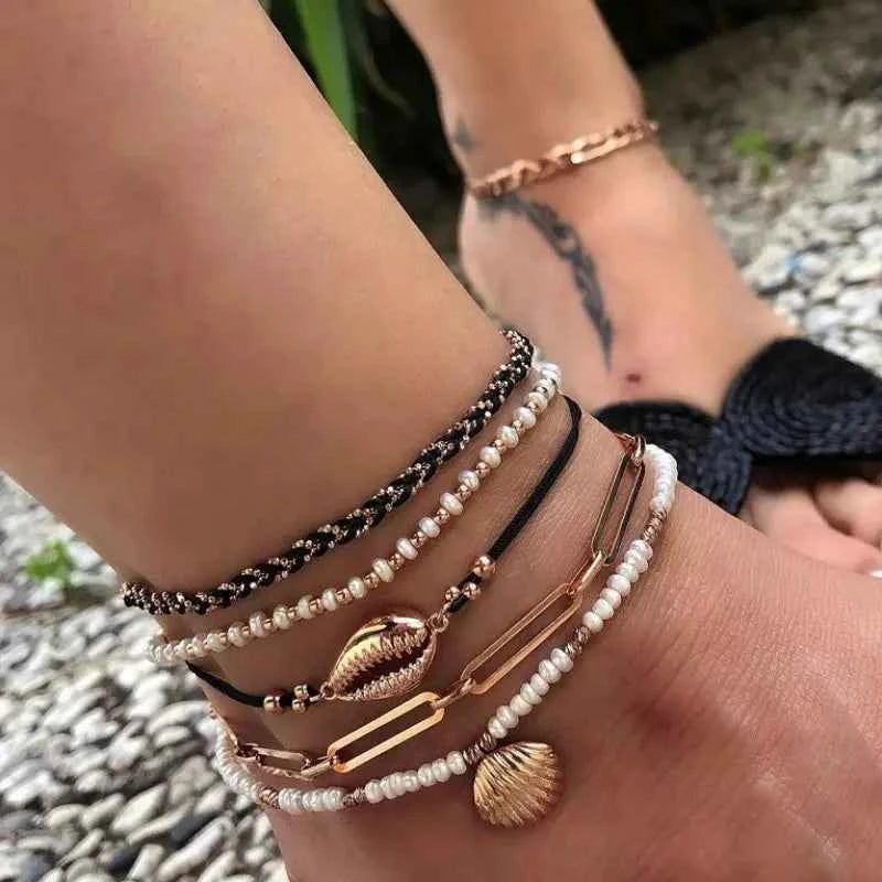 Charm Anklet Bracelet (5 Pcs)