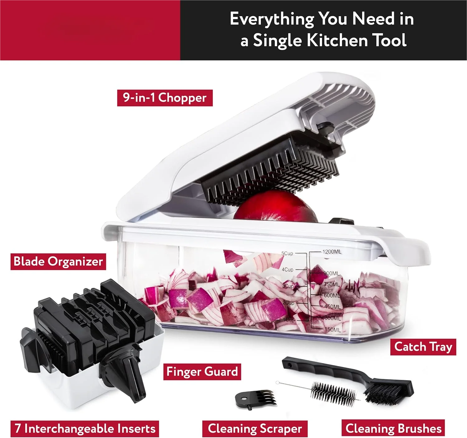 Manual vegetable food cutter with interchangeable stainless steel dicing blades