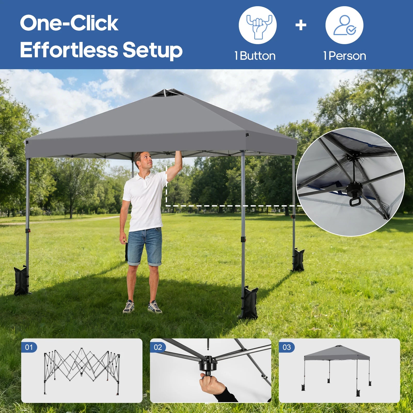 Canopy Tent 10x10 heavy-duty pop up outdoor shelter with sidewalls for events, camping, markets, and backyard gatherings by VelmoraMart