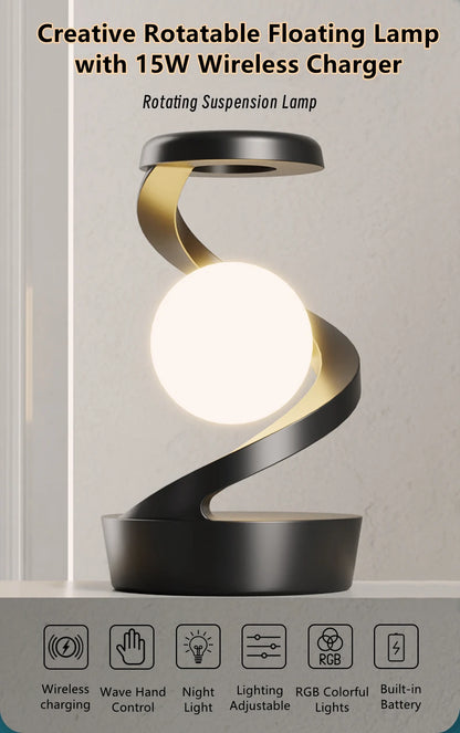 Modern Cordless LED Table Lamp from VelmoraMart sitting on a side table with a warm ambient glow.