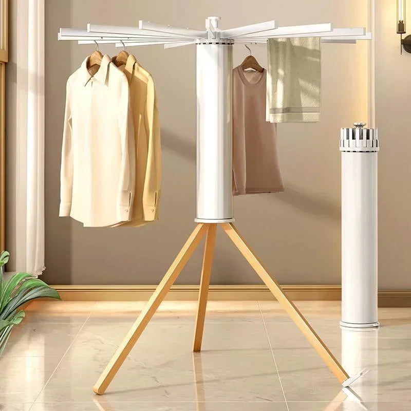 Clothes drying rack foldable with space-saving folding design for indoor and outdoor laundry drying, ideal for apartments, balconies, and homes.