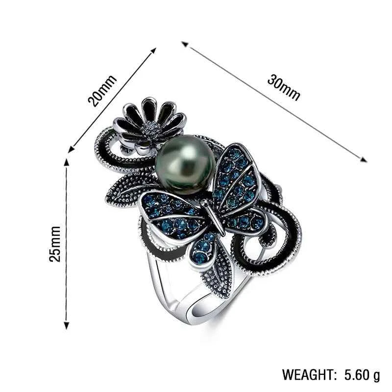 Crystal Rings - Sterling Silver Crystal Ring for Women