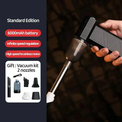 Close-up of the long air blow gun nozzle for precision cleaning.
