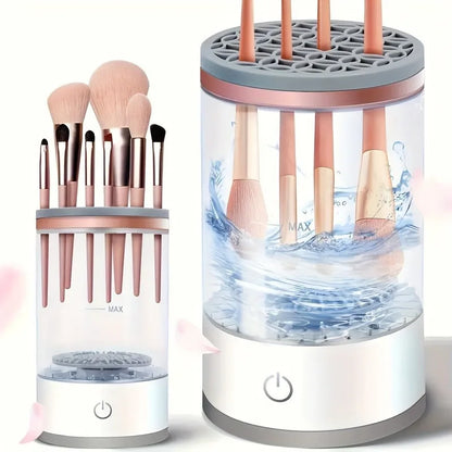 Makeup Brush Cleaner Machine with electric brush cleaning and quick drying technology for professional makeup brush care by VelmoraMart.