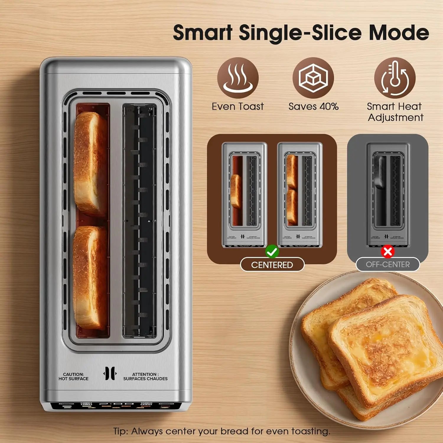 Kitchenaid 4 slice toaster in a modern stainless steel kitchen
