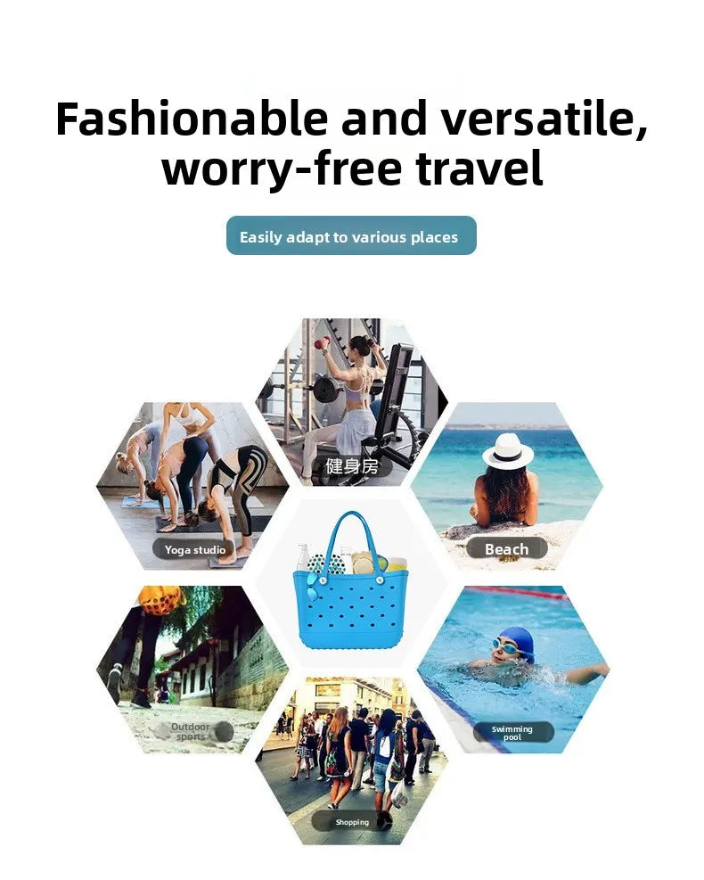 VelmoraMart black leather tote bag for work and travel.