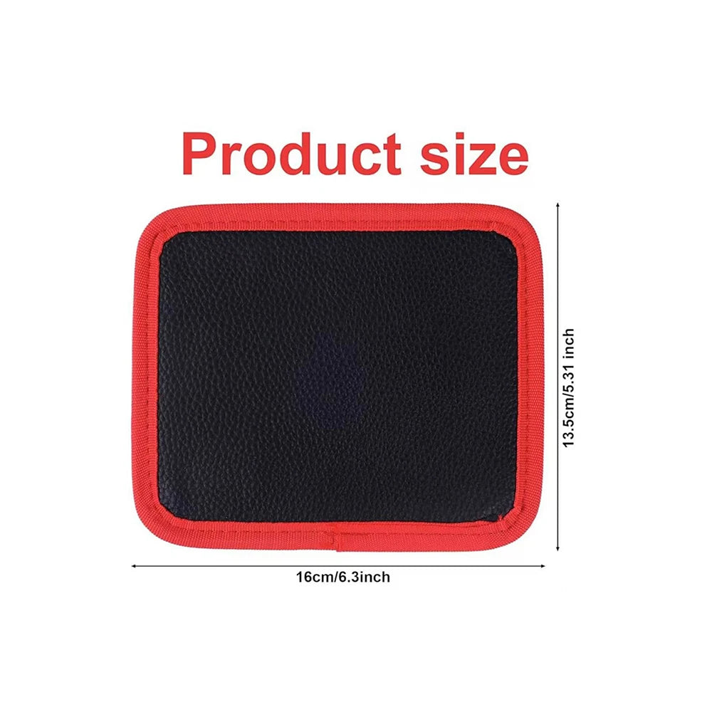 VelmoraMart magnetic tool holder mat securely holding metal hand tools on a workbench.
