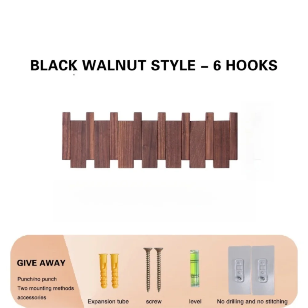 Piano shaped wall mounted wooden coat rack with hidden folding hooks for modern home organization by VelmoraMart.