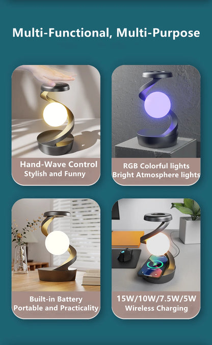 Modern Cordless LED Table Lamp from VelmoraMart sitting on a side table with a warm ambient glow.