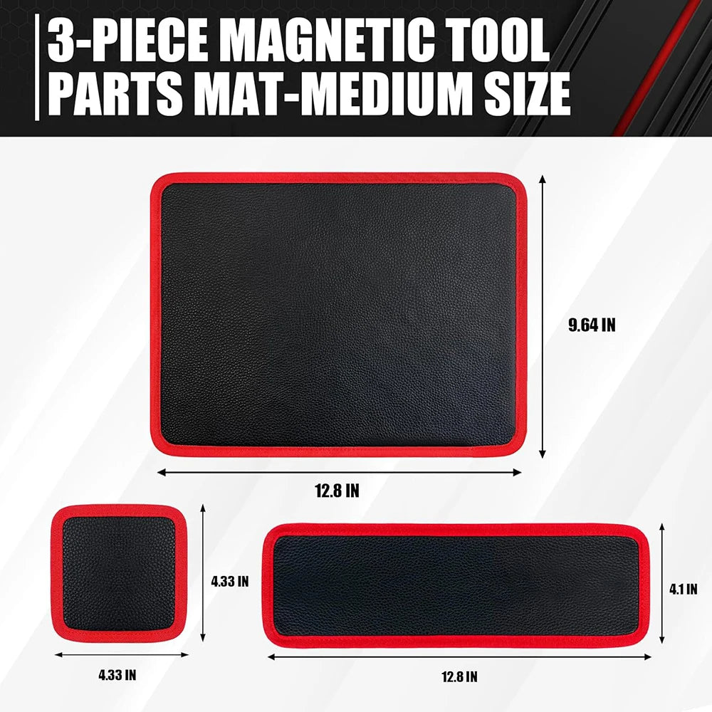 VelmoraMart magnetic tool holder mat securely holding metal hand tools on a workbench.