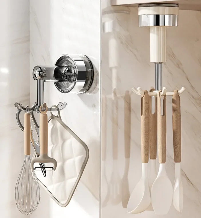 Heavy-duty clear VelmoraMart Suction Cup hooks mounted securely on a glass shower door.