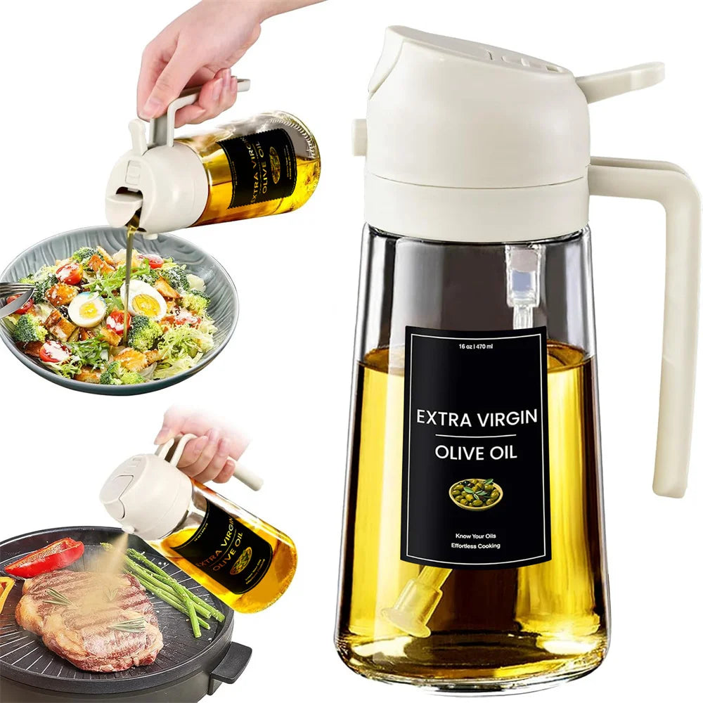Premium olive oil sprayer glass spray bottle for healthy cooking, grilling, baking, air fryer, and kitchen oil dispenser by VelmoraMart
