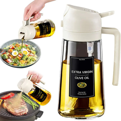 Premium olive oil sprayer glass spray bottle for healthy cooking, grilling, baking, air fryer, and kitchen oil dispenser by VelmoraMart