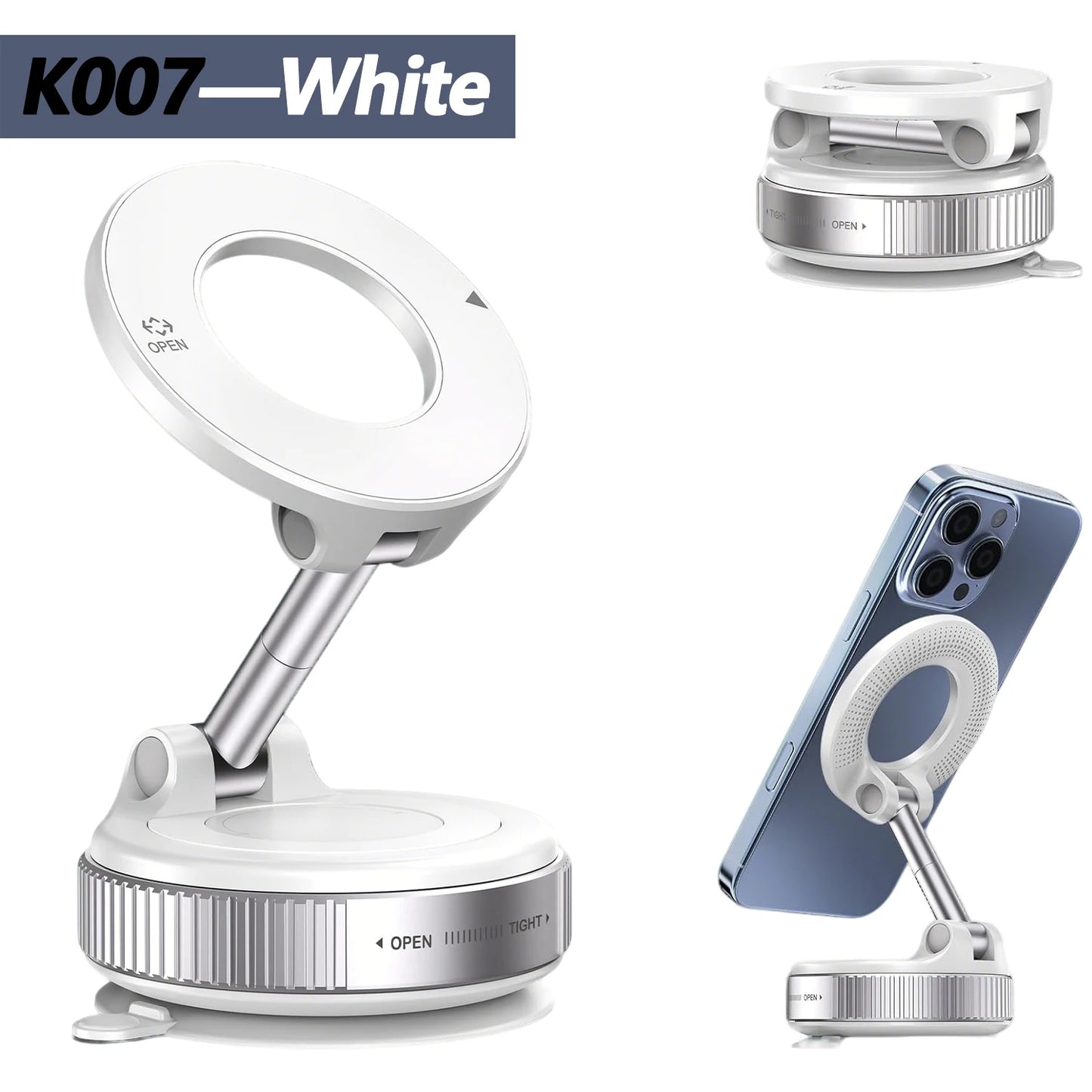 Magnet car phone holder with adjustable magnetic mount for secure hands-free smartphone viewing in a vehicle