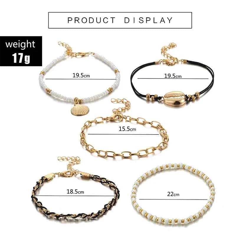 Charm Anklet Bracelet (5 Pcs)