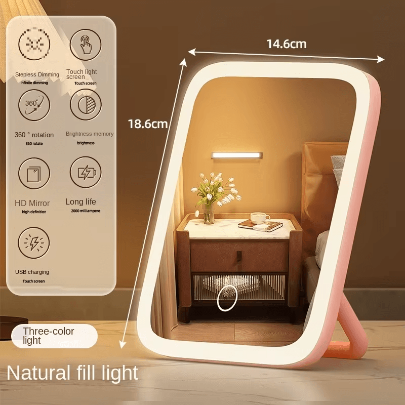 LED makeup mirror with USB charging - Velmoramart