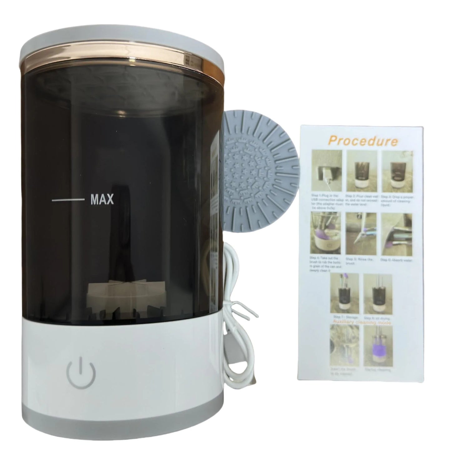 Makeup Brush Cleaner Machine with electric brush cleaning and quick drying technology for professional makeup brush care by VelmoraMart.