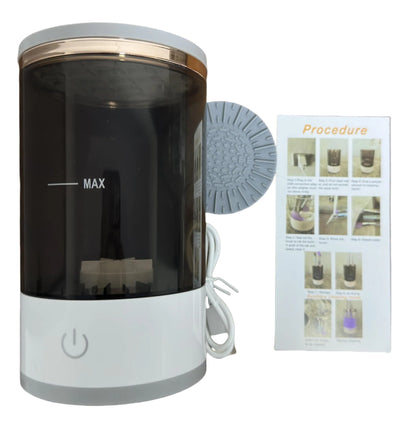 Makeup Brush Cleaner Machine with electric brush cleaning and quick drying technology for professional makeup brush care by VelmoraMart.