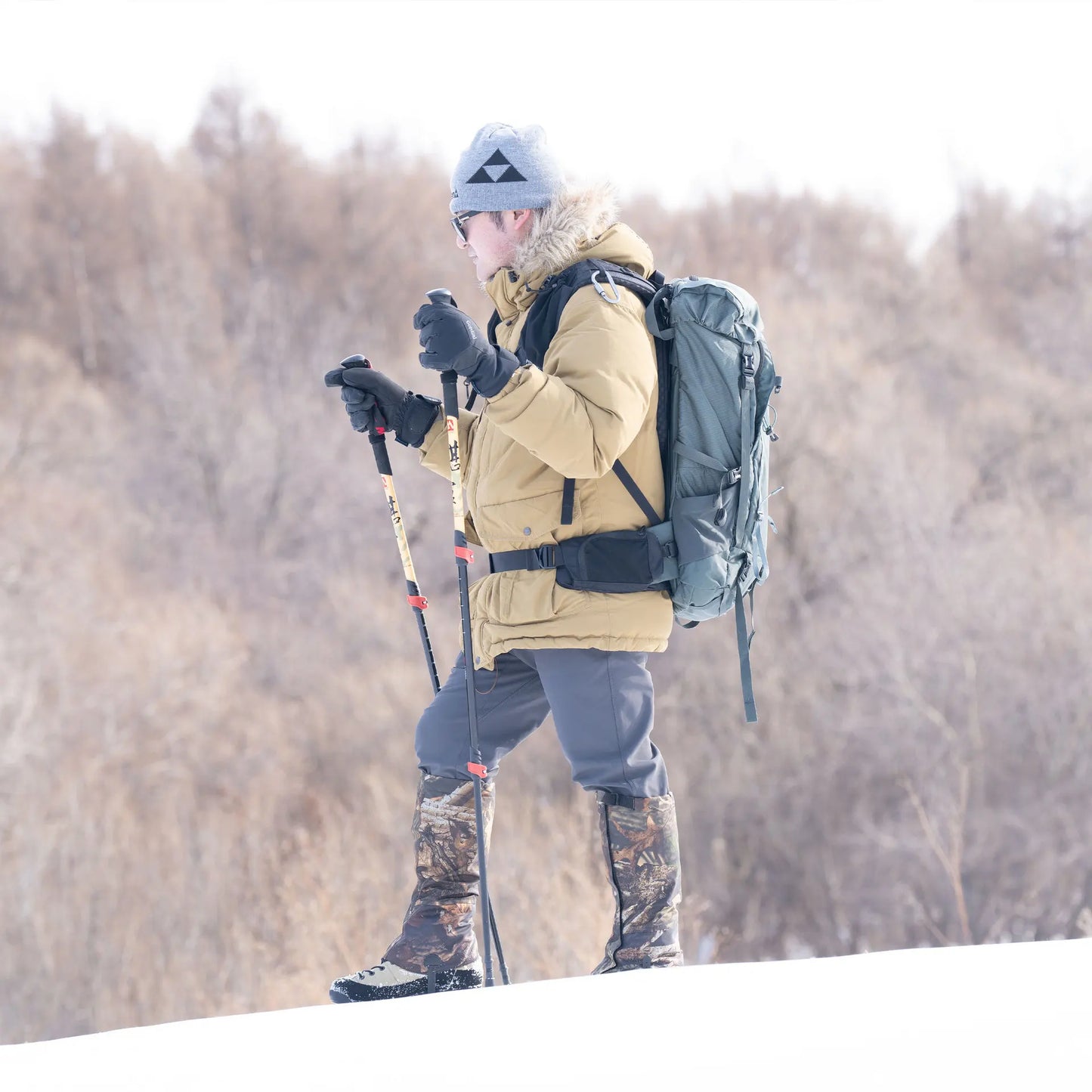 Close up of waterproof snake resistant gaiters material