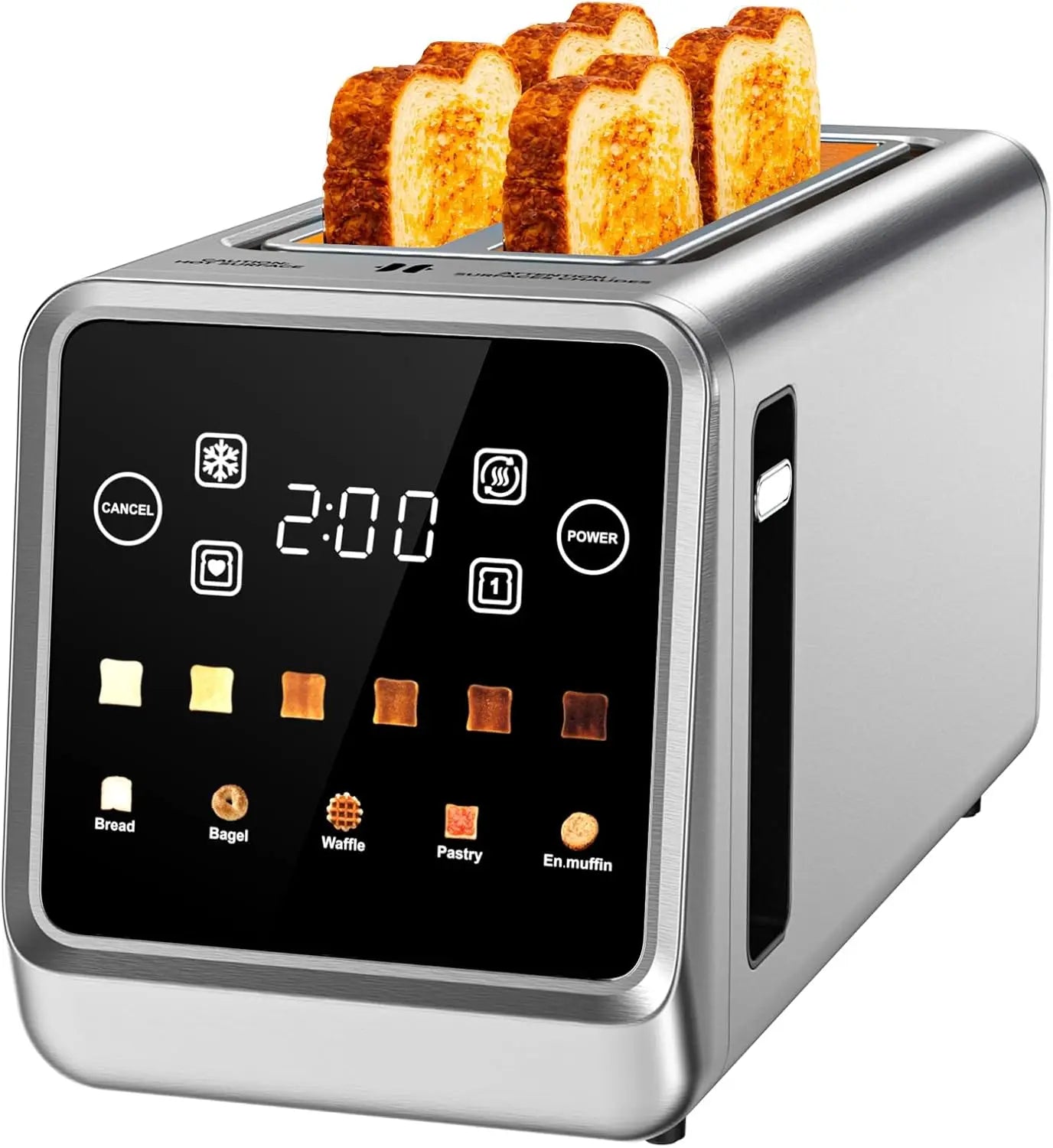 Kitchenaid 4 slice toaster in a modern stainless steel kitchen