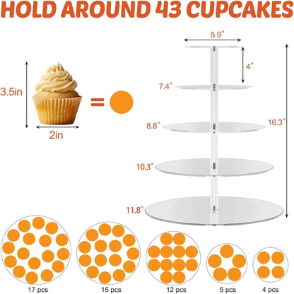 Elegant 3 tier acrylic Cupcake Stand for parties and weddings.