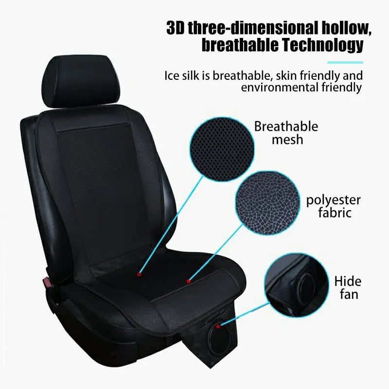 VelmoraMart Car Seat Cooling Pad installed on a driver's seat