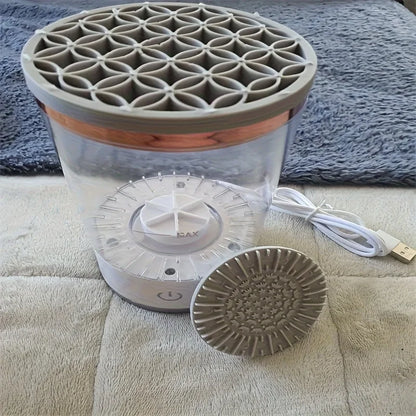 Makeup Brush Cleaner Machine with electric brush cleaning and quick drying technology for professional makeup brush care by VelmoraMart.