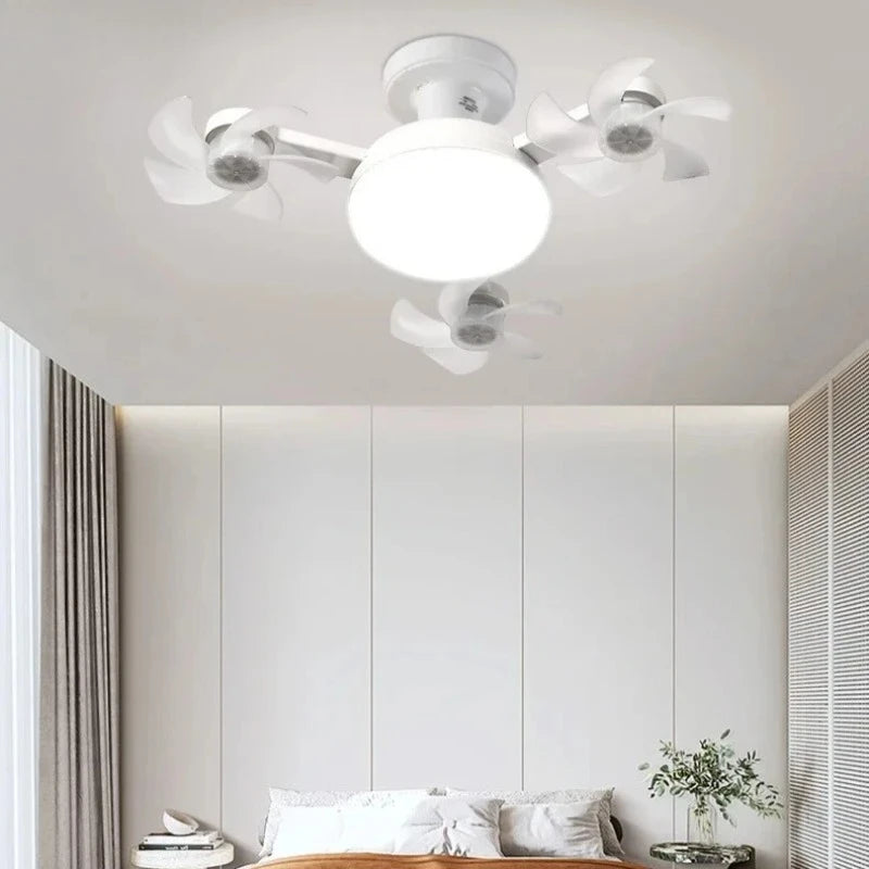 Modern outdoor ceiling fan with light and remote control installed in a stylish patio, energy-efficient LED ceiling fan for home décor by VelmoraMart.