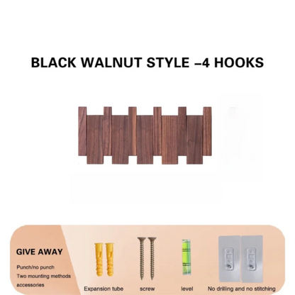 Piano shaped wall mounted wooden coat rack with hidden folding hooks for modern home organization by VelmoraMart.
