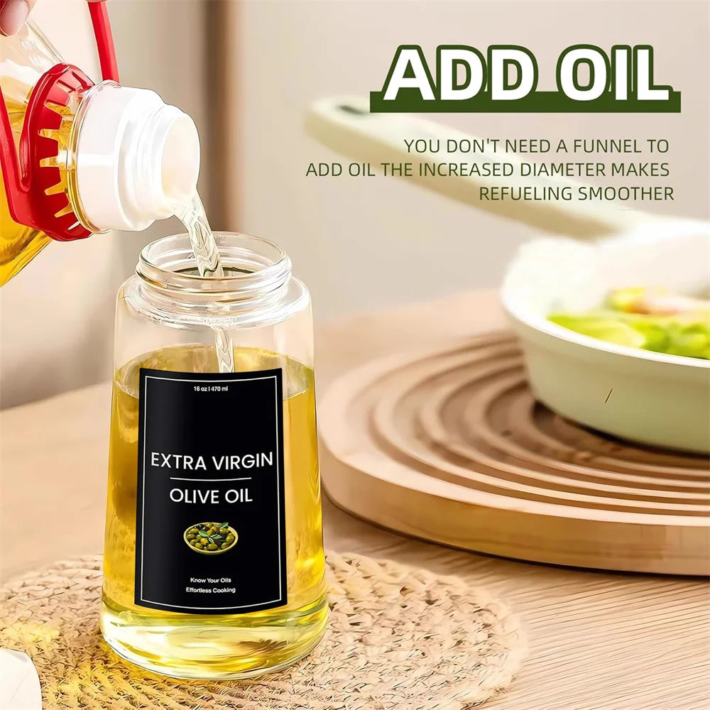Premium olive oil sprayer glass spray bottle for healthy cooking, grilling, baking, air fryer, and kitchen oil dispenser by VelmoraMart