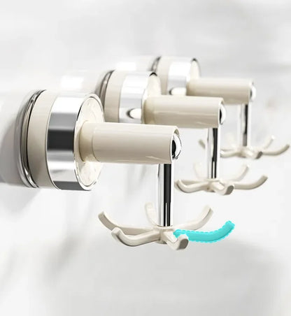 Heavy-duty clear VelmoraMart Suction Cup hooks mounted securely on a glass shower door.