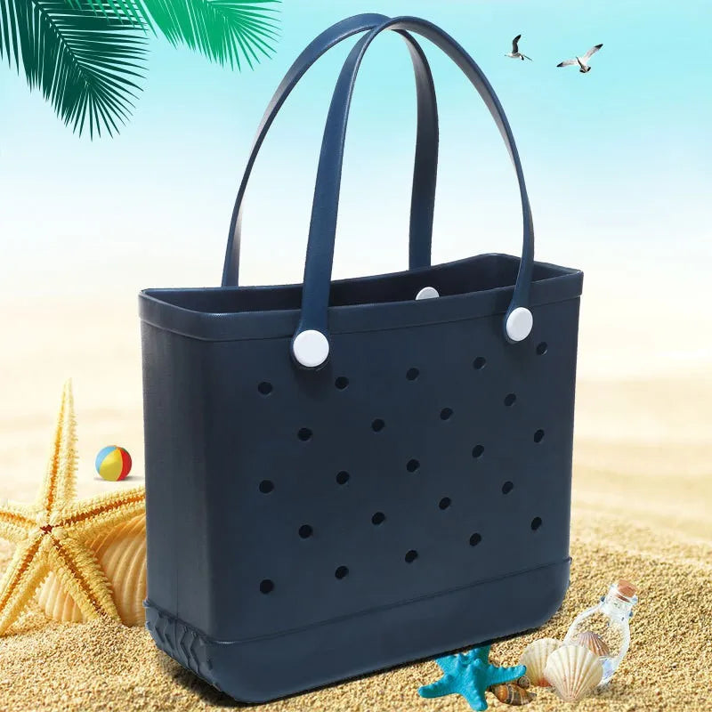 VelmoraMart black leather tote bag for work and travel.