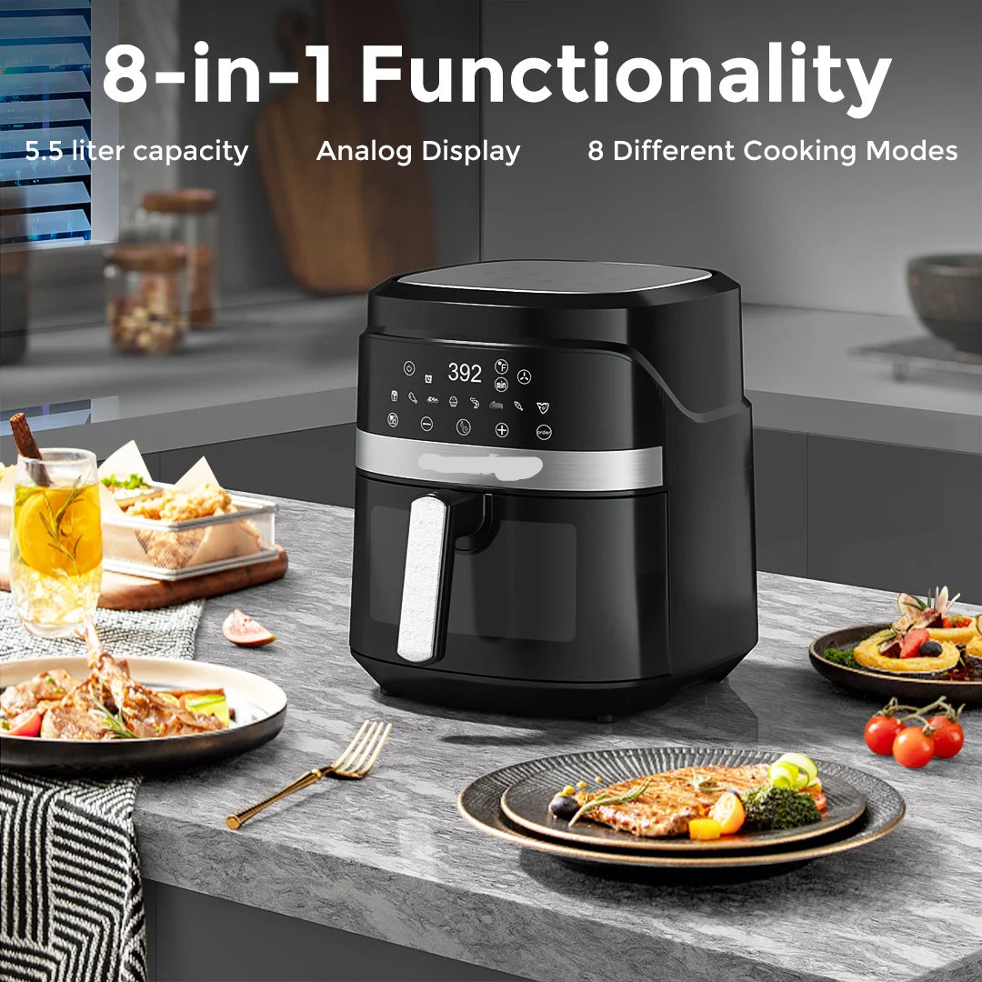 Beautiful 6qt digital air fryer with touchscreen interface