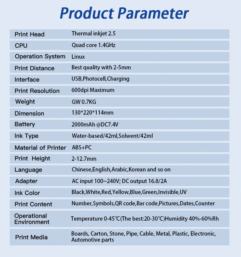 Handheld printer labels device printing professional shipping stickers.