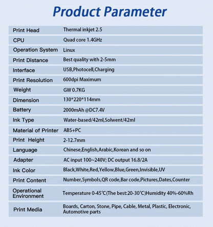 Handheld printer labels device printing professional shipping stickers.