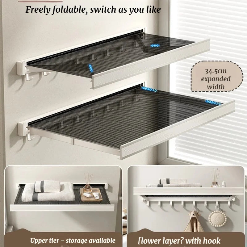 Clothes drying racks wall mounted balcony laundry organizer by VelmoraMart for indoor and outdoor clothes drying
