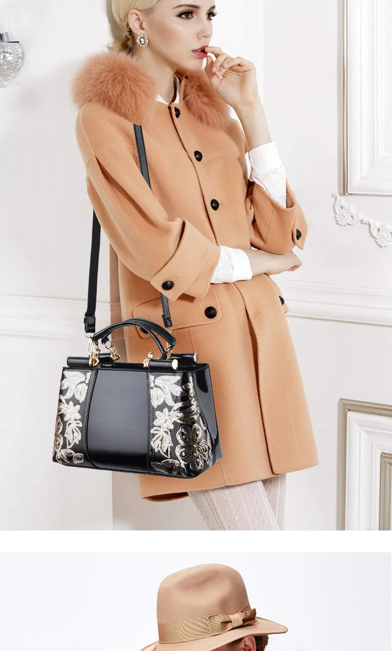 A woman holding a premium VelmoraMart leather bag for women, showcasing its elegant design and high-quality finish.