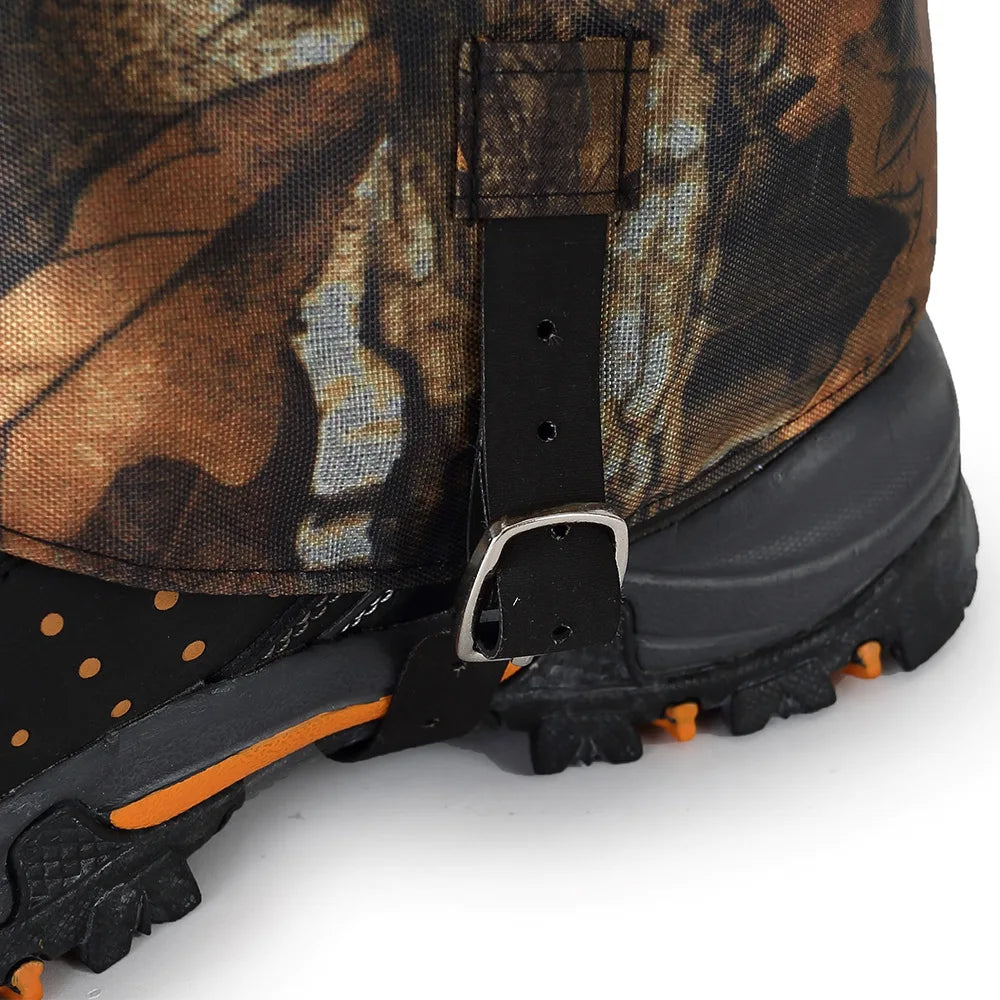 Close up of waterproof snake resistant gaiters material