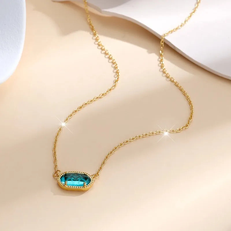Elegant gemstone necklace by VelmoraMart featuring a colorful multi gemstone pendant necklace with gold finish. Perfect gemstone necklaces for women, everyday wear, gifting, and timeless jewelry style.