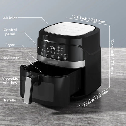 6qt air fryer cooking delicious healthy meals on a kitchen counter