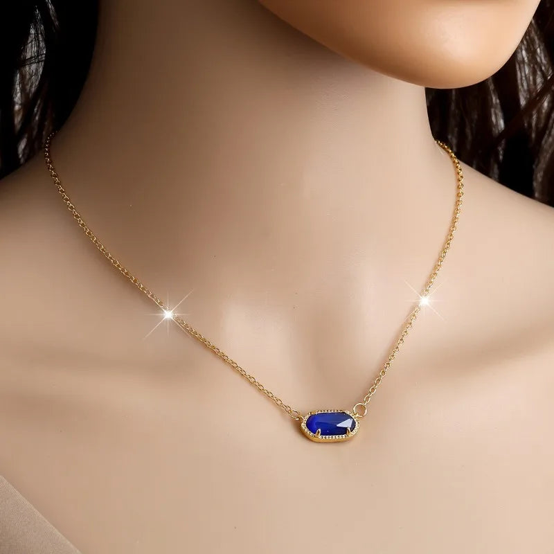 Elegant gemstone necklace by VelmoraMart featuring a colorful multi gemstone pendant necklace with gold finish. Perfect gemstone necklaces for women, everyday wear, gifting, and timeless jewelry style.