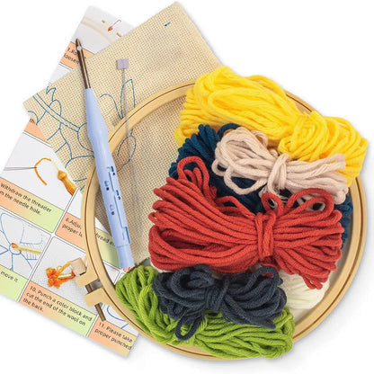 Punch Needle Kit by VelmoraMart – Beginner-friendly punch needle embroidery kit for DIY crafts, handmade art projects, and creative embroidery designs