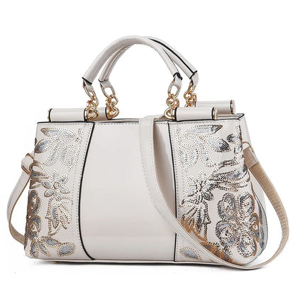 A woman holding a premium VelmoraMart leather bag for women, showcasing its elegant design and high-quality finish.