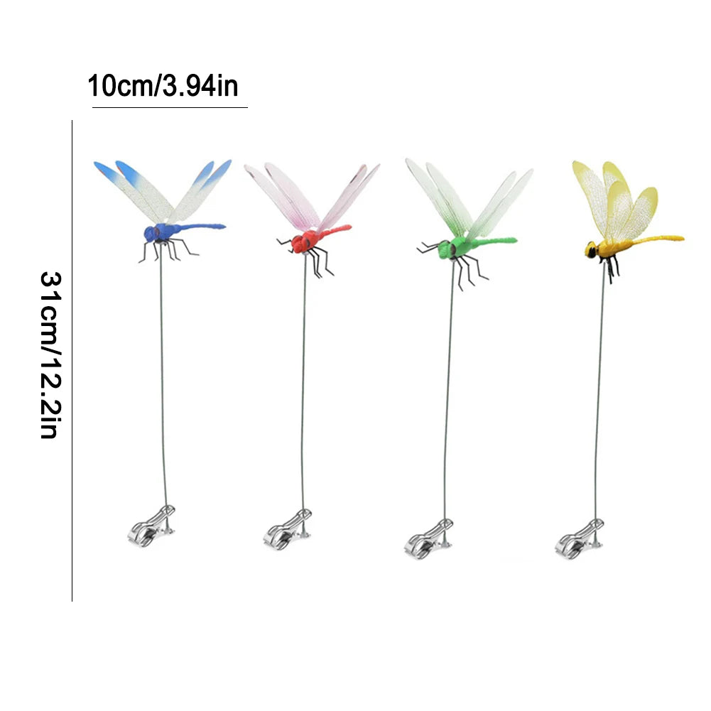 Detailed view of fake dragonfly clips on a summer hat