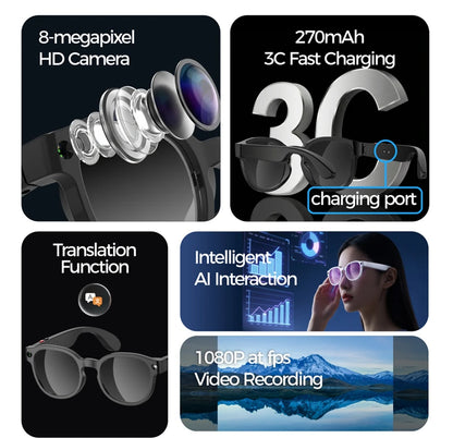 Hidden Camera Glasses with 4K HD recording – stylish spy camera glasses for hands-free video capture by VelmoraMart