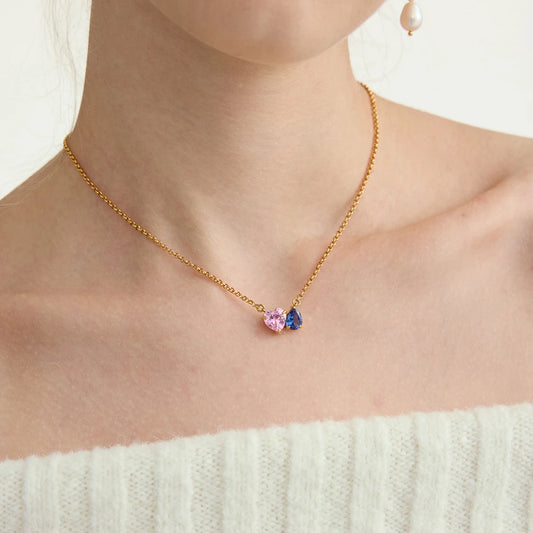 Birthstone necklace for mom by VelmoraMart featuring personalized family birthstones on an elegant pendant necklace. A meaningful custom birthstone necklace and perfect Mother's Day gift celebrating love, family, and cherished memories.