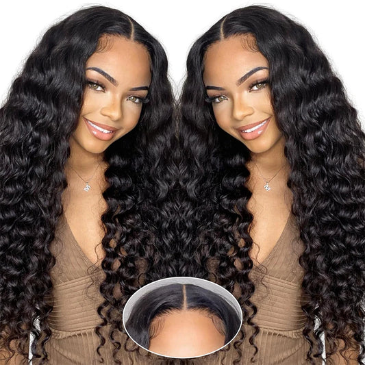Premium Glueless Human Hair Wigs with natural lace front, ready-to-wear design, soft breathable cap, realistic hairline by VelmoraMart
