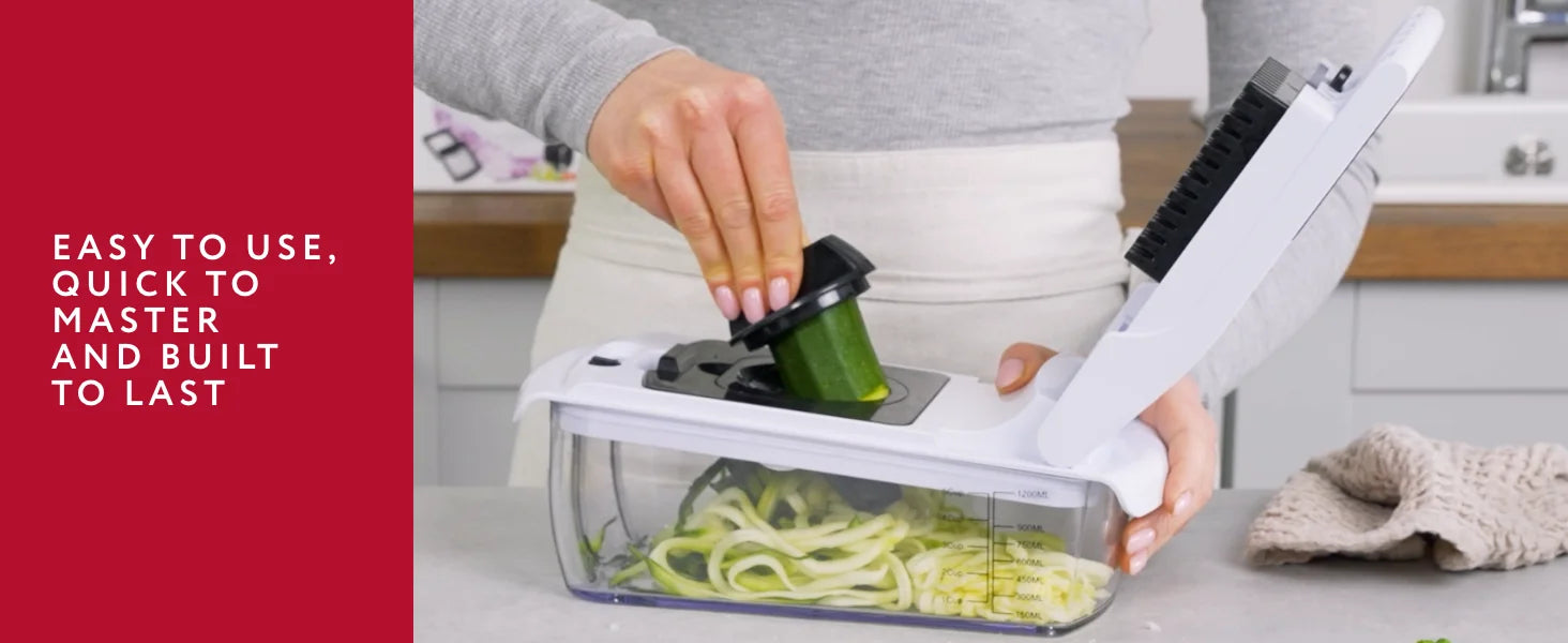 Manual vegetable food cutter with interchangeable stainless steel dicing blades