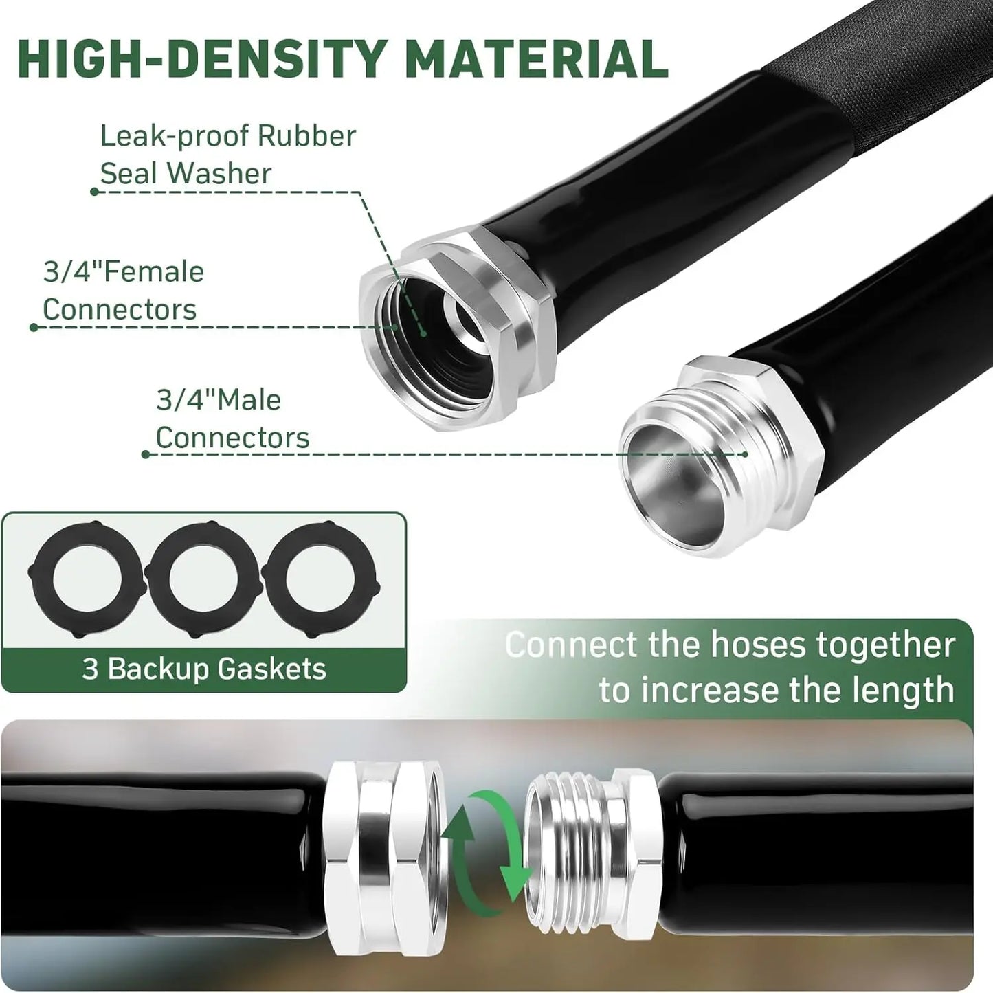Using a garden hose quick connect on a lightweight garden hose